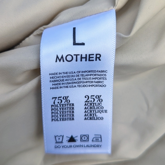 MOTHER fleece snap front letterman jacket L - Picture 10 of 11